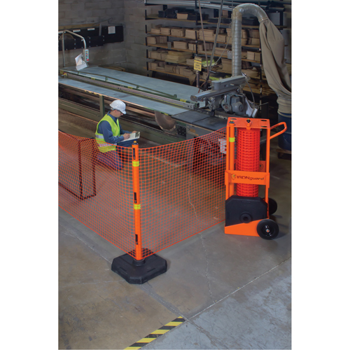 Portable Safety Zone, 100' L, Steel, Orange Maritime Industrial Rubber