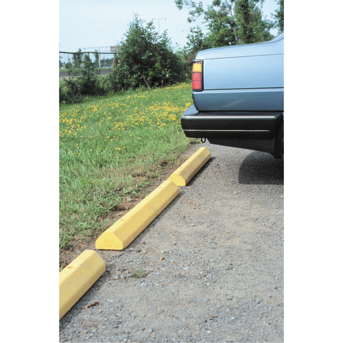 Car Stops, Plastic, 6' L, Yellow Maritime Industrial Rubber