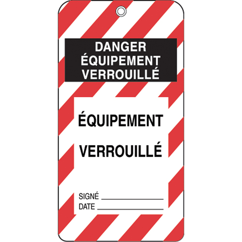 Lockout Tags, Plastic, 3" W x 5-3/4" H, French Maritime Industrial Rubber