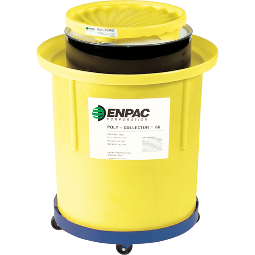 Poly-Collector 110 with Steel Drum, 31.75" dia. x 49" H, 103 US gal. Spill Cap. Maritime Industrial Rubber