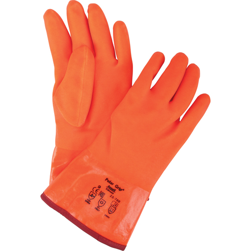 Polar Grip&reg; 23-700 Gloves, 9/Large, PVC Coating, Nylon Shell Maritime Industrial Rubber