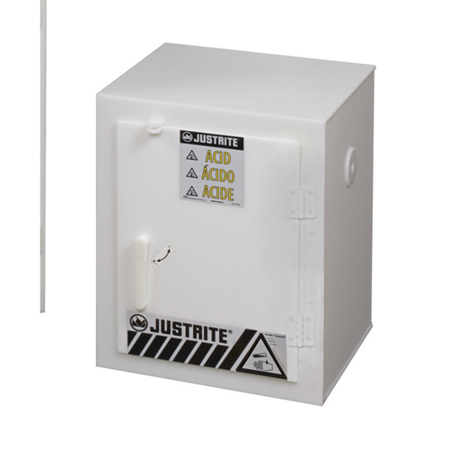 Solid Polyethylene Acid Cabinets, 6 x 0.66043 Gal., 17" x 22" x 17" Maritime Industrial Rubber