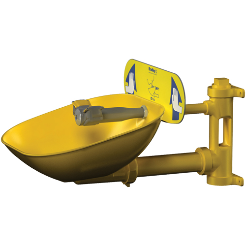 Poste de douche oculaire Halo, Installation Montage mural, Bol Plastique Maritime Industrial Rubber