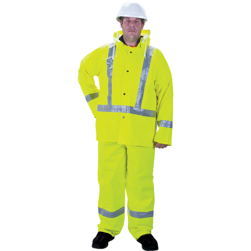 RZ900 Premium Traffic Rain Suit, Small, High Visibility Lime-Yellow Maritime Industrial Rubber