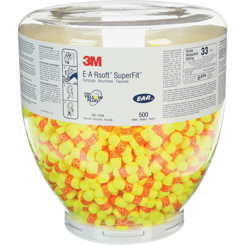 Refill E-A-Rsoft SuperFit One Touch Earplugs, Bulk - Canister Maritime Industrial Rubber