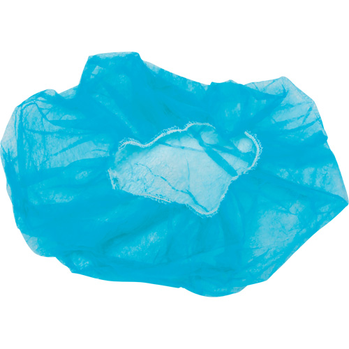 Non-Woven Bouffant Caps, Polypropylene, 21"/Large, Blue Maritime Industrial Rubber
