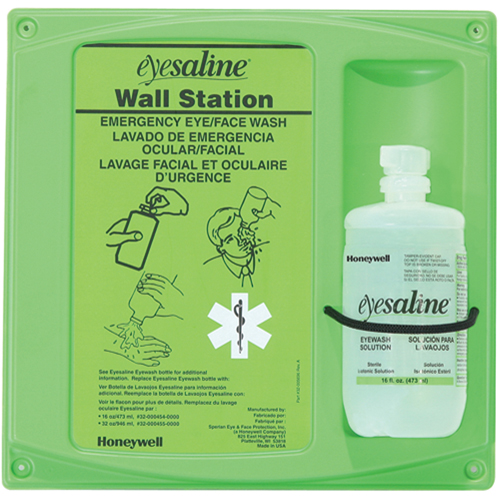 Saline Eyewash Wall Station, Single Maritime Industrial Rubber