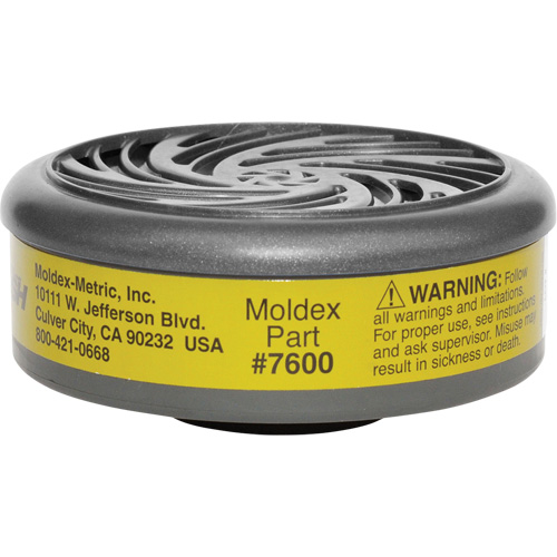 Filtres pour respirateur s&eacute;rie 7000/9000, Cartouche gaz/vapeur, Gaz multiples/Vapeur organique Maritime Industrial Rubber