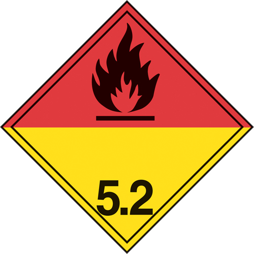 TDG Shipping Labels, Class 5.2, Organic Peroxides, Vinyl Maritime Industrial Rubber
