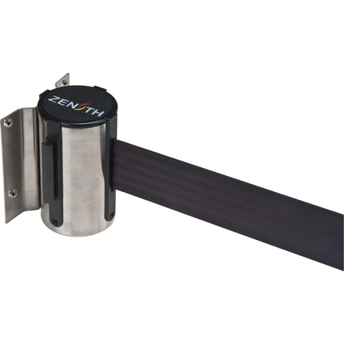 Wall Mount Barrier, Steel, Screw Mount, 12', Black Tape Maritime Industrial Rubber