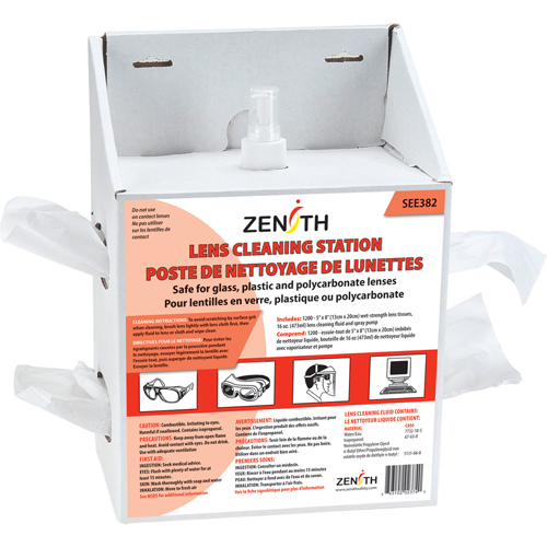 Disposable Lens Cleaning Station, Cardboard, 8" L x 5" D x 12-1/2" H Maritime Industrial Rubber