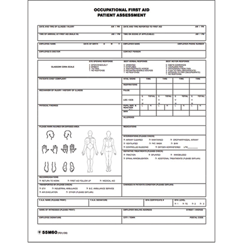 Diagramme d'&eacute;valuation du patient Maritime Industrial Rubber