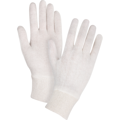 Mediumweight Inspection Gloves, Poly/Cotton, Knit Wrist Cuff, Ladies Maritime Industrial Rubber