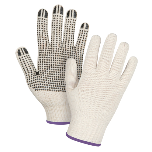 Gants l&eacute;gers tricot&eacute;s &agrave; pois, Poly/coton, Un c&ocirc;t&eacute;, Calibre 7, T-petit Maritime Industrial Rubber