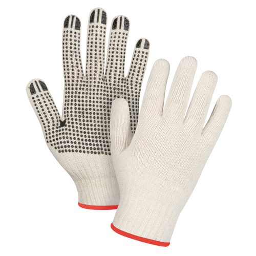 Gants l&eacute;gers tricot&eacute;s &agrave; pois, Poly/coton, Un c&ocirc;t&eacute;, Calibre 7, Petit Maritime Industrial Rubber
