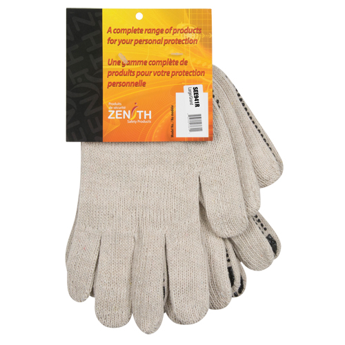Gants tricot&eacute;s de poids lourd, Poly/coton, Un c&ocirc;t&eacute;, Calibre 7, Grand Maritime Industrial Rubber
