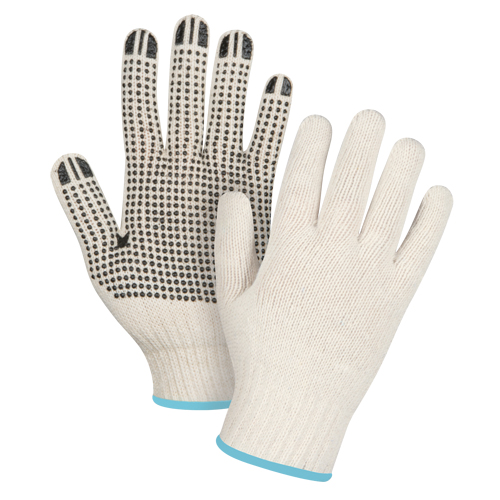 Gants l&eacute;gers tricot&eacute;s &agrave; pois, Poly/coton, Un c&ocirc;t&eacute;, Calibre 7, T-Grand Maritime Industrial Rubber