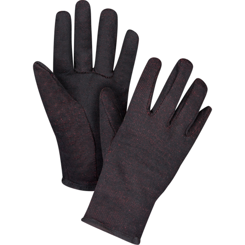 Jersey Gloves, Large, Brown, Red Fleece, Slip-On Maritime Industrial Rubber