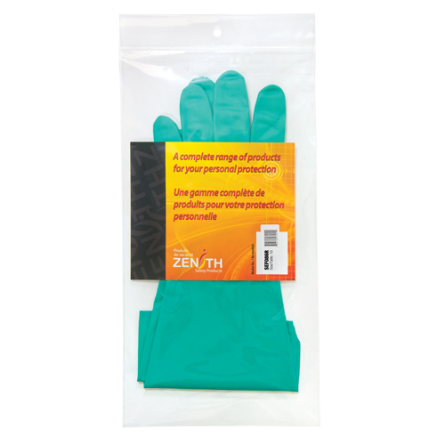 Gants r&eacute;sistants aux produits chimiques &agrave; prise en losange, Taille 10, 13" lo, Nitrile, Doublure en Ouat&eacute;e, 13 mils Maritime Industrial Rubber