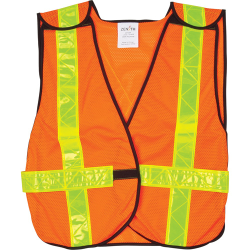 Standard-Duty Safety Vest, High Visibility Orange, X-Large, Polyester Maritime Industrial Rubber