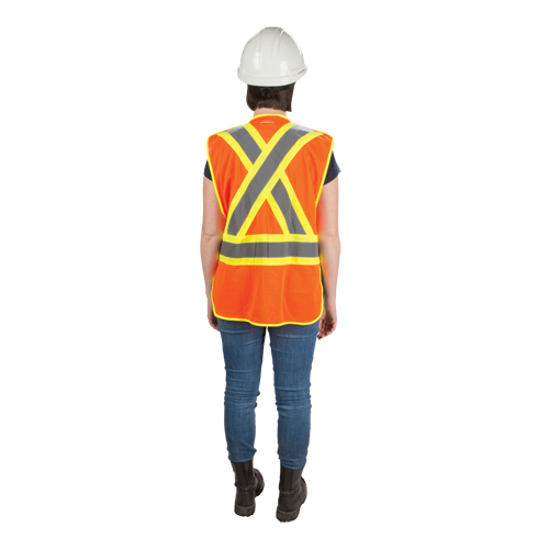 Veste d'arpenteur haute visibilit&eacute;, conforme &agrave; la CSA, Orange haute visibilit&eacute;, Moyen, Polyester Maritime Industrial Rubber