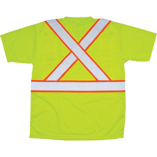 CSA Compliant T-Shirt, Polyester, Large, High Visibility Lime-Yellow Maritime Industrial Rubber