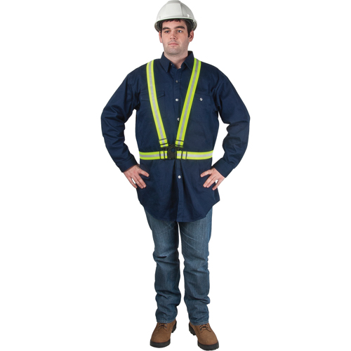 Harnais de s&eacute;curit&eacute; d'usage standard, Jaune lime haute visibilit&eacute;, Couleur r&eacute;fl&eacute;chissante Argent, Moyen Maritime Industrial Rubber