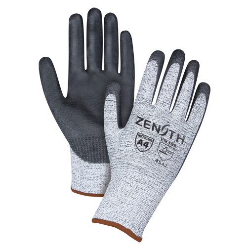 Seamless Stretch Cut-Resistant Gloves, Size Large/9, 13 Gauge, Polyurethane Coated, HPPE Shell, ANSI/ISEA 105 Level 4/EN 388 Level 5 Maritime Industrial Rubber