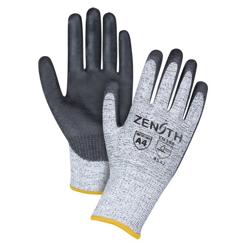 Seamless Stretch Cut-Resistant Gloves, Size 2X-Large/11, 13 Gauge, Polyurethane Coated, HPPE Shell, ANSI/ISEA 105 Level 4/EN 388 Level 5 Maritime Industrial Rubber