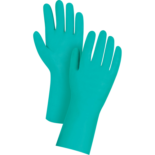 Diamond-Grip Chemical-Resistant Gloves, Size 7, 13" L, Nitrile, 11-mil Maritime Industrial Rubber