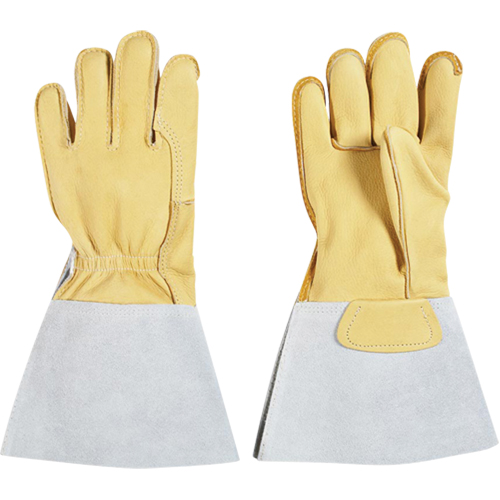 Lineman's Glove, Large, Grain Cowhide Palm, Cotton Inner Lining Maritime Industrial Rubber