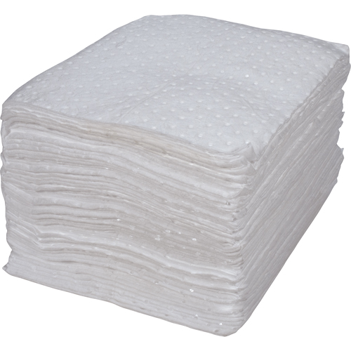 Feuilles absorbantes li&eacute;es de premi&egrave;re qualit&eacute;, Huile seulement, 15" x 17", 25 gal. d'absorption Maritime Industrial Rubber