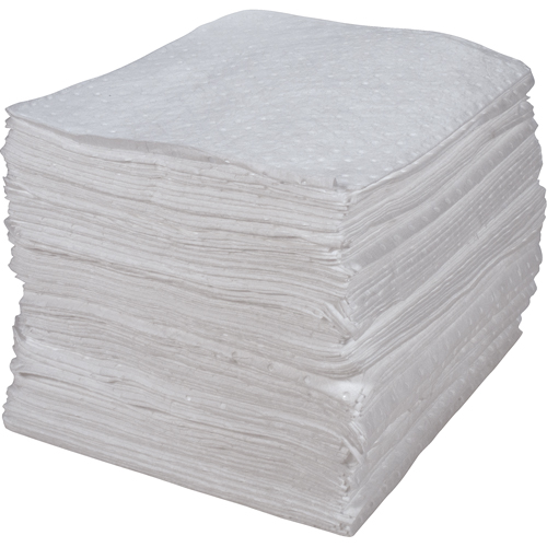 Feuilles absorbantes li&eacute;es de premi&egrave;re qualit&eacute;, Huile seulement, 15" x 17", 30 gal. d'absorption Maritime Industrial Rubber