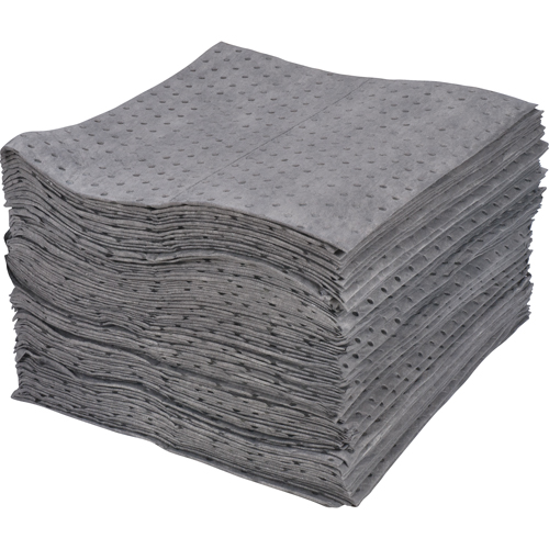 Feuilles absorbantes lamin&eacute;es (SMS) de premi&egrave;re qualit&eacute;, Universel, 15" x 17", 30 gal. d'absorption Maritime Industrial Rubber