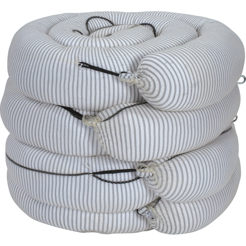 Barrage absorbant de premi&egrave;re qualit&eacute;, Universel, 10' lo x 8" la, Absorption 70 gal., 4 /pqt Maritime Industrial Rubber