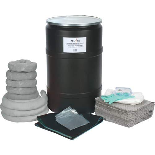 Spill Kit, Universal, Drum, 55 US gal. Absorbancy Maritime Industrial Rubber