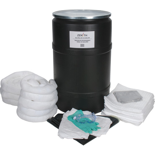 Spill Kit, Oil Only, Drum, 55 US gal. Absorbancy Maritime Industrial Rubber
