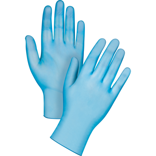 Medical-Grade Disposable Gloves, Small, Vinyl, 4.5-mil, Powder-Free, Blue, Class 2 Maritime Industrial Rubber