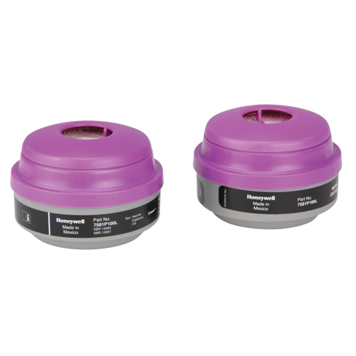 Cartouches pour respirateur s&eacute;rie N de North, Cartouche gaz/vapeur, Vapeurs organiques/P100 Maritime Industrial Rubber