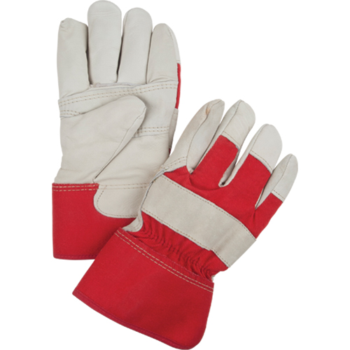 Gants d'ajusteur rouge & blanc doubl&eacute;s pour l'hiver, Grand, Paume en Cuir fleur de vache, Doublure en Boa Maritime Industrial Rubber
