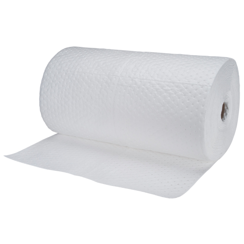 Industrial-Grade Fine Fibre Sorbent Rolls, Heavyweight, 150' L x 30" W, 70 gal. Absorbancy Maritime Industrial Rubber
