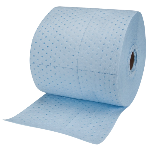 Rouleaux absorbants li&eacute;s bleus de premi&egrave;re qualit&eacute;, Lourd, 150' lo x 15" la, Absorption 25 gal. Maritime Industrial Rubber