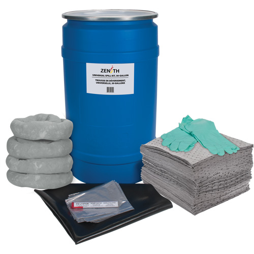 Shop Spill Kit, Universal, Drum, 30 US gal. Absorbancy Maritime Industrial Rubber