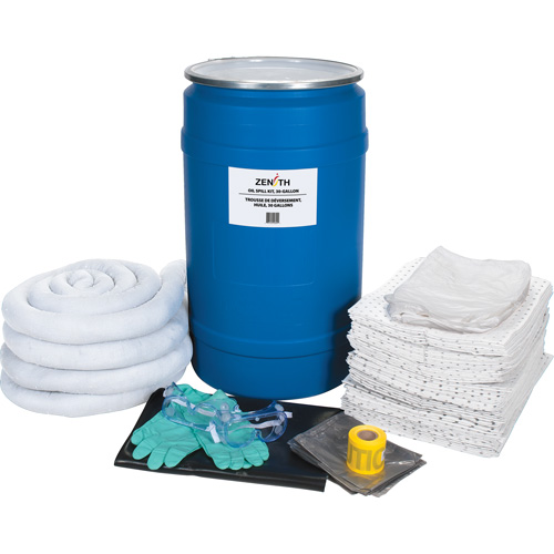 Premium Spill Kit, Oil Only, Drum, 30 US gal. Absorbancy Maritime Industrial Rubber
