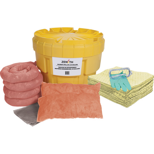 Spill Kit, Hazmat, Overpack/Salvage Drum, 20 US gal. Absorbancy Maritime Industrial Rubber