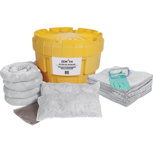 Trousse de lutte contre les d&eacute;versements de premi&egrave;re qualit&eacute;, Huile seulement, Overpack/Baril de r&eacute;cup&eacute;ration, Absorbance de 20 gal. US Maritime Industrial Rubber
