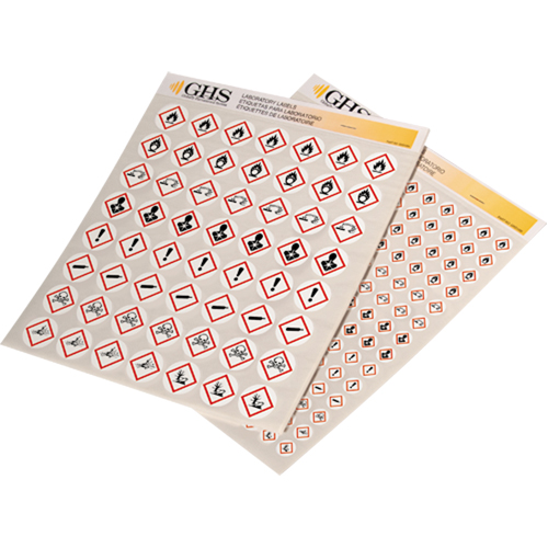 GHS Hazard Pictogram Label Variety Packs, Vinyl, Sheet, 1/2" L x 1/2" W Maritime Industrial Rubber