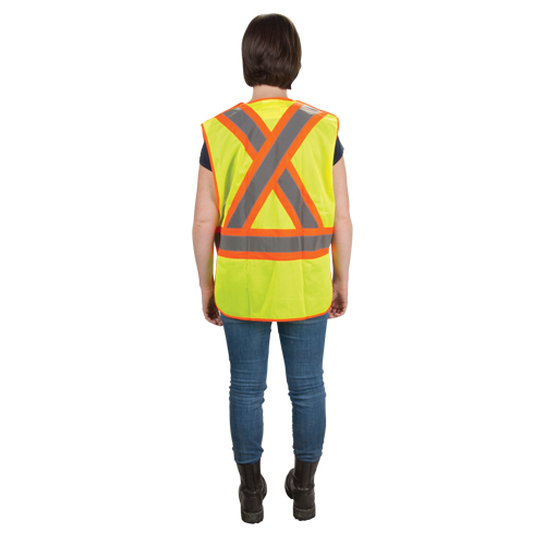 Veste d'arpenteur haute visibilit&eacute;, conforme &agrave; la CSA, Jaune lime haute visibilit&eacute;, Moyen, Polyester Maritime Industrial Rubber