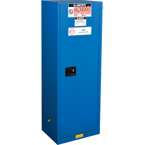 Armoires &eacute;troites doubl&eacute;es pour rangement de mati&egrave;res dangereuses Chem-Cor, 22 gal., 23,25" x 65" x 18" Maritime Industrial Rubber