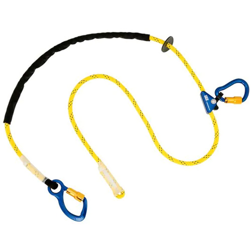 Pole Climber's Adjustable Rope Lanyard, 1 Legs, 8', CSA Class A, Nylon Maritime Industrial Rubber
